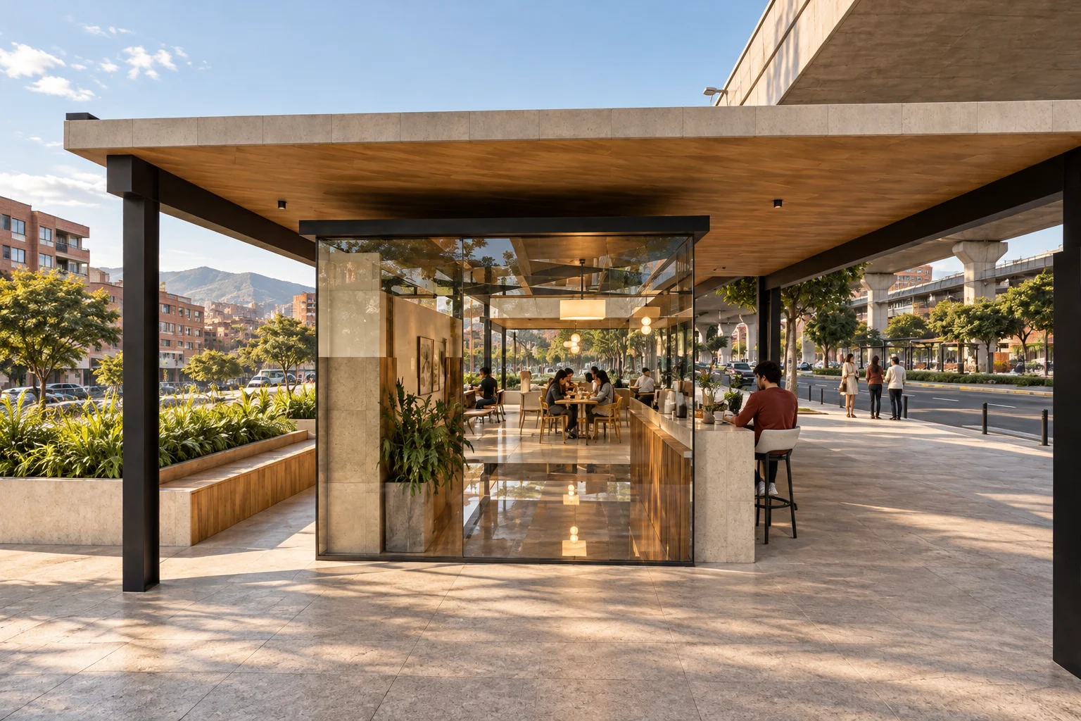 Placette ouest — umbral / Bogotá — corridor du métro