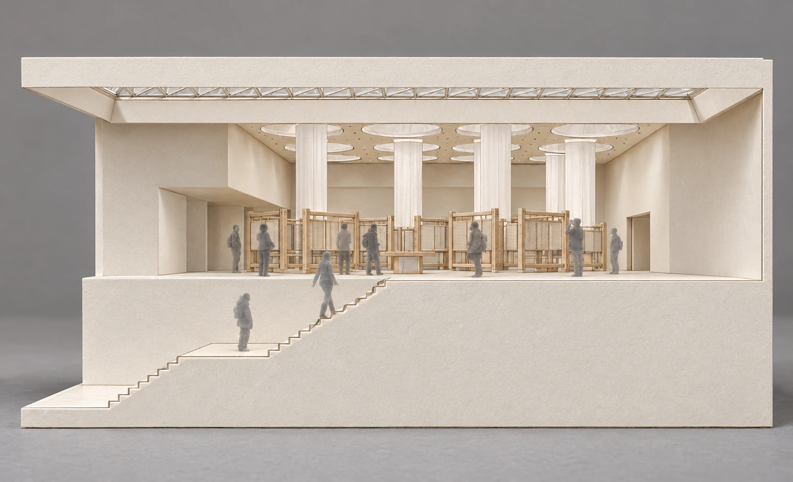 section through room and stair