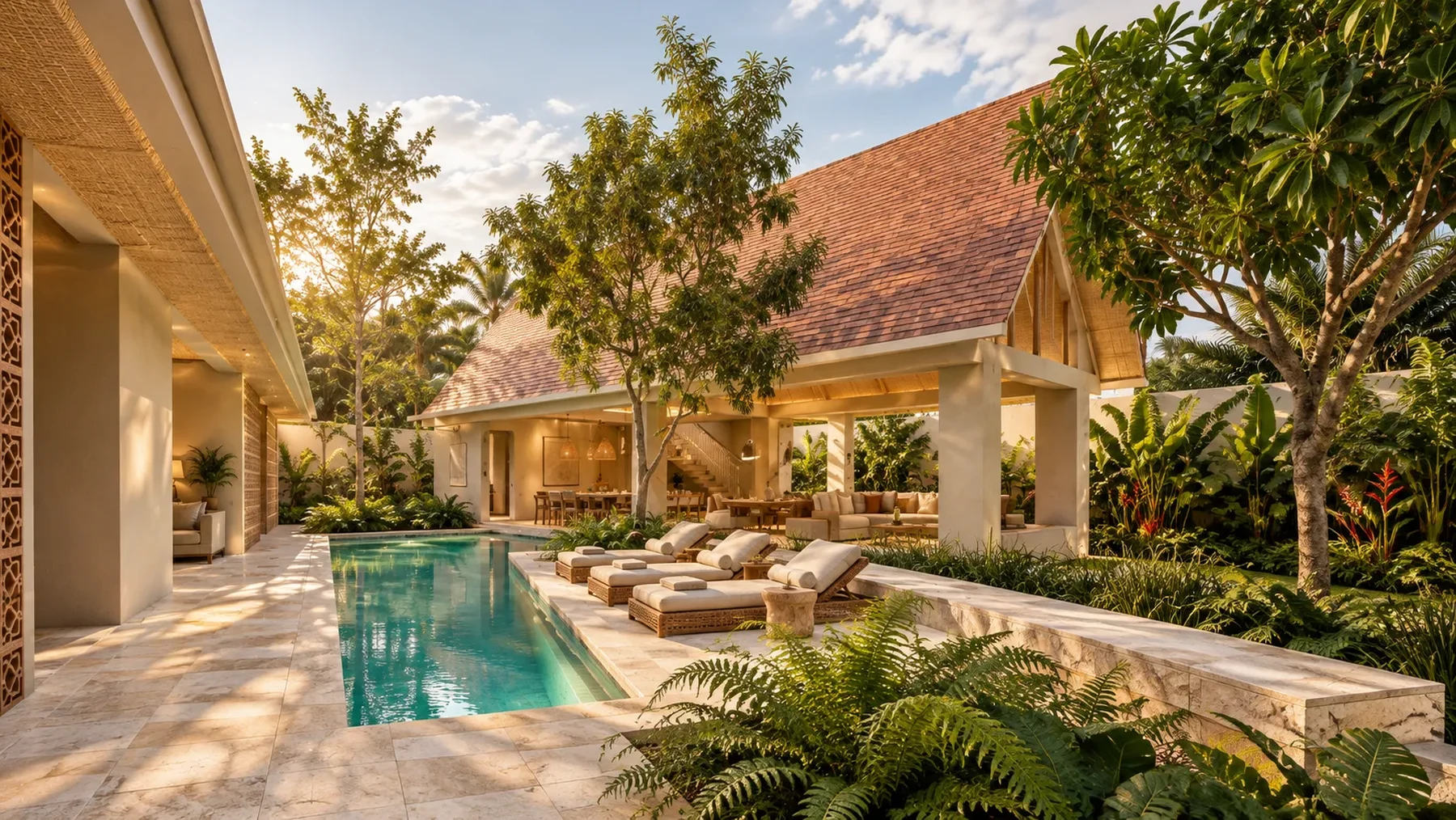 Pool and pavilion